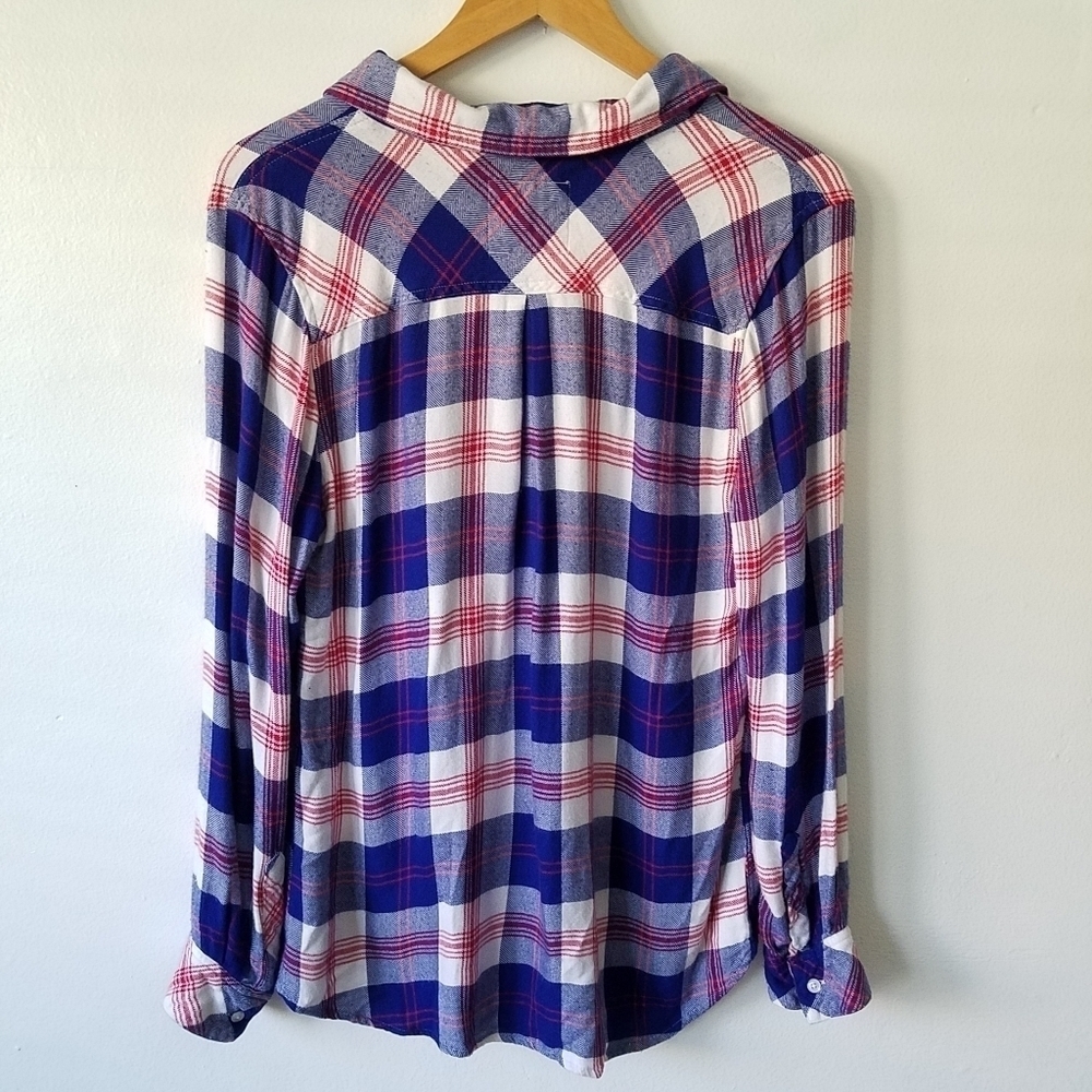 Rails Essential Plaid Button Front Checkered Long… - image 2